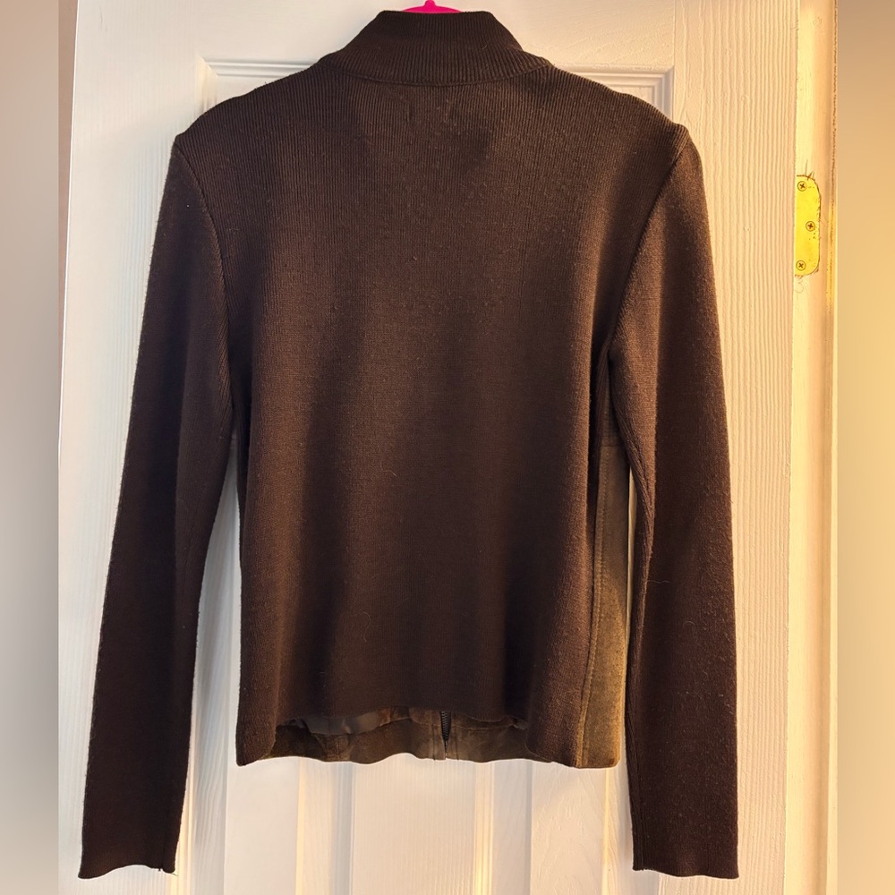 Mossimo Dark Brown Leather Suede Jacket XS - Picture 3 of 3